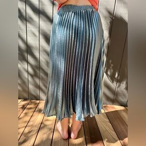 HD in Paris Shimmering Blue Pleated Midi Skirt